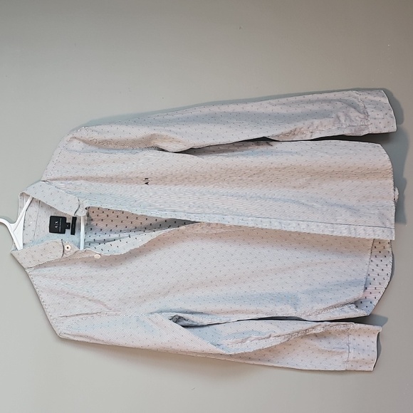 Armani Exchange Striped White and Black Shirt - Picture 1 of 7